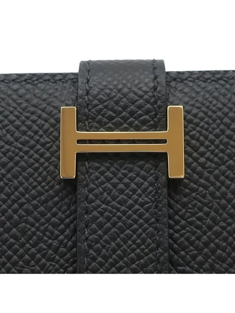 Hermes Bifold Wallet Bearn Compact Veau Epsom Black Gold